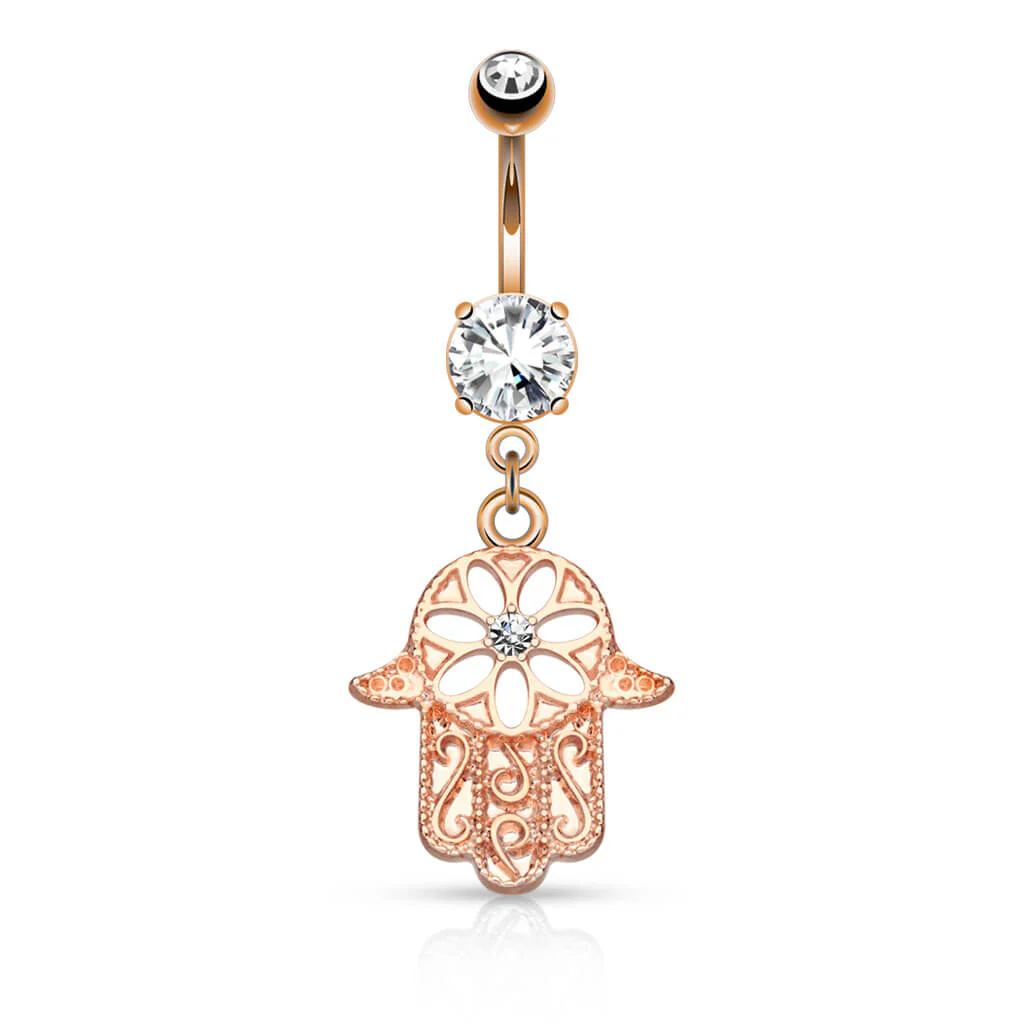 Bauchnabelpiercing Hamsa beweglich Zirkonia - Image 5