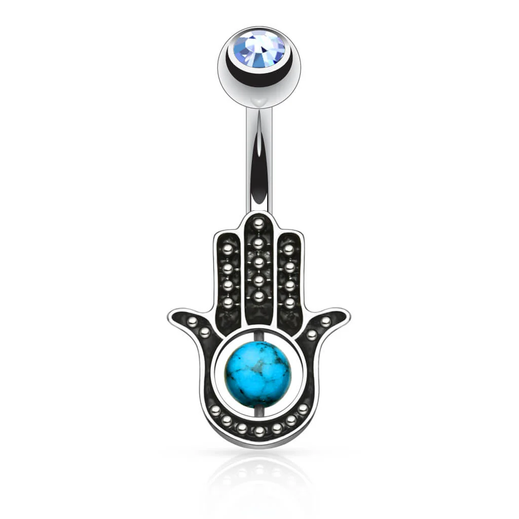 Hamsa Türkis Zirkonia