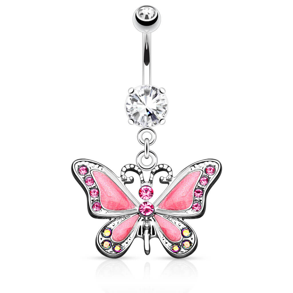 Bauchnabelpiercing Schmetterling beweglich Zirkonia - Image 4