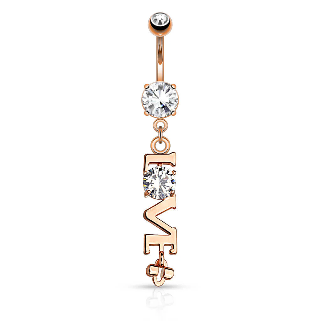 Bauchnabelpiercing LOVE beweglich Zirkonia - Image 4