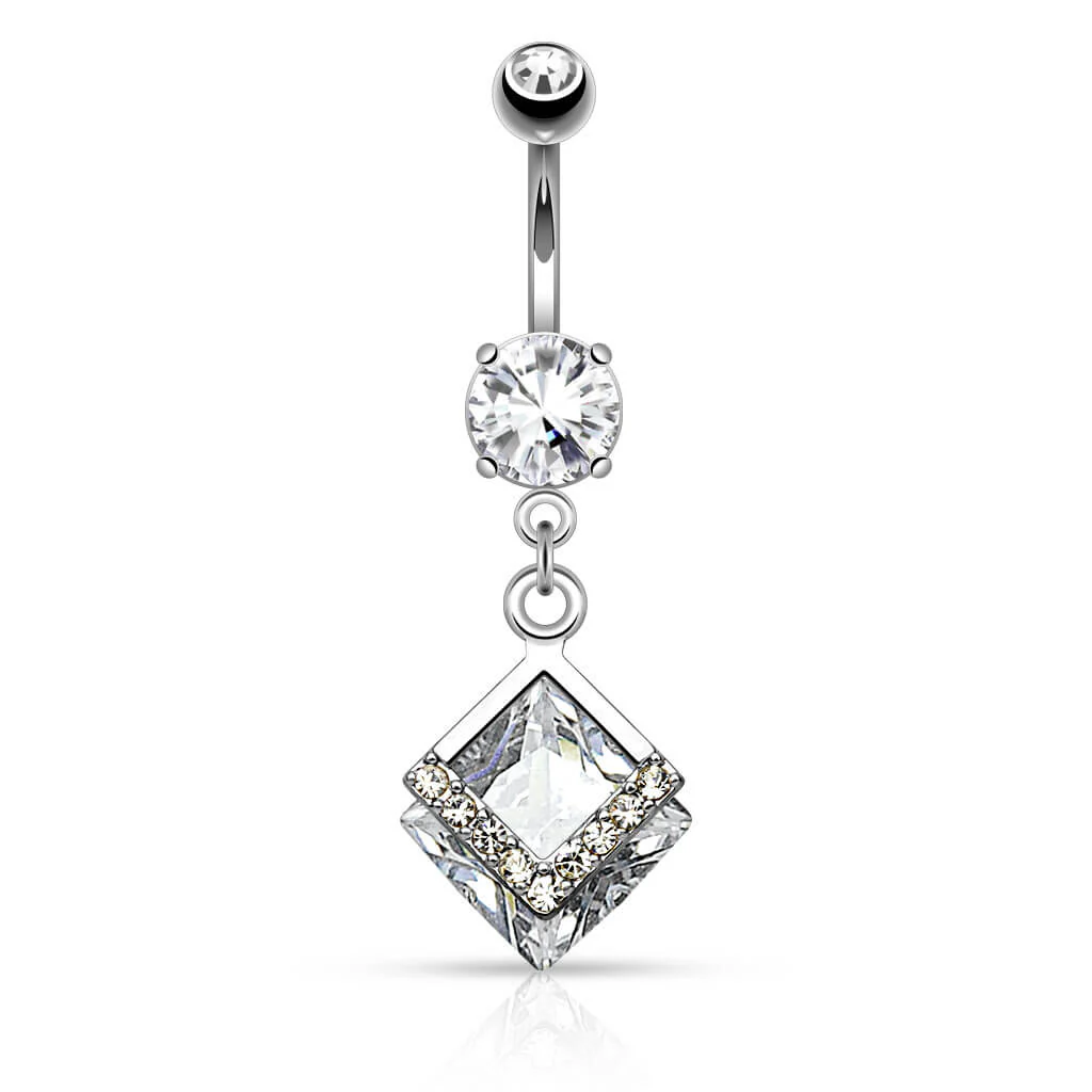 Bauchnabelpiercing Quadrat beweglich Zirkonia - Image 2