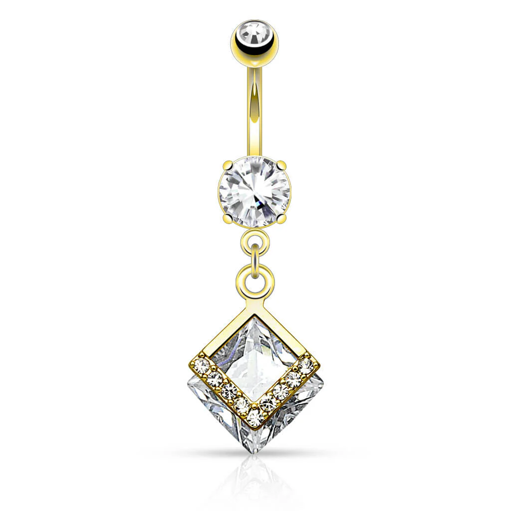 Bauchnabelpiercing Quadrat beweglich Zirkonia - Image 3