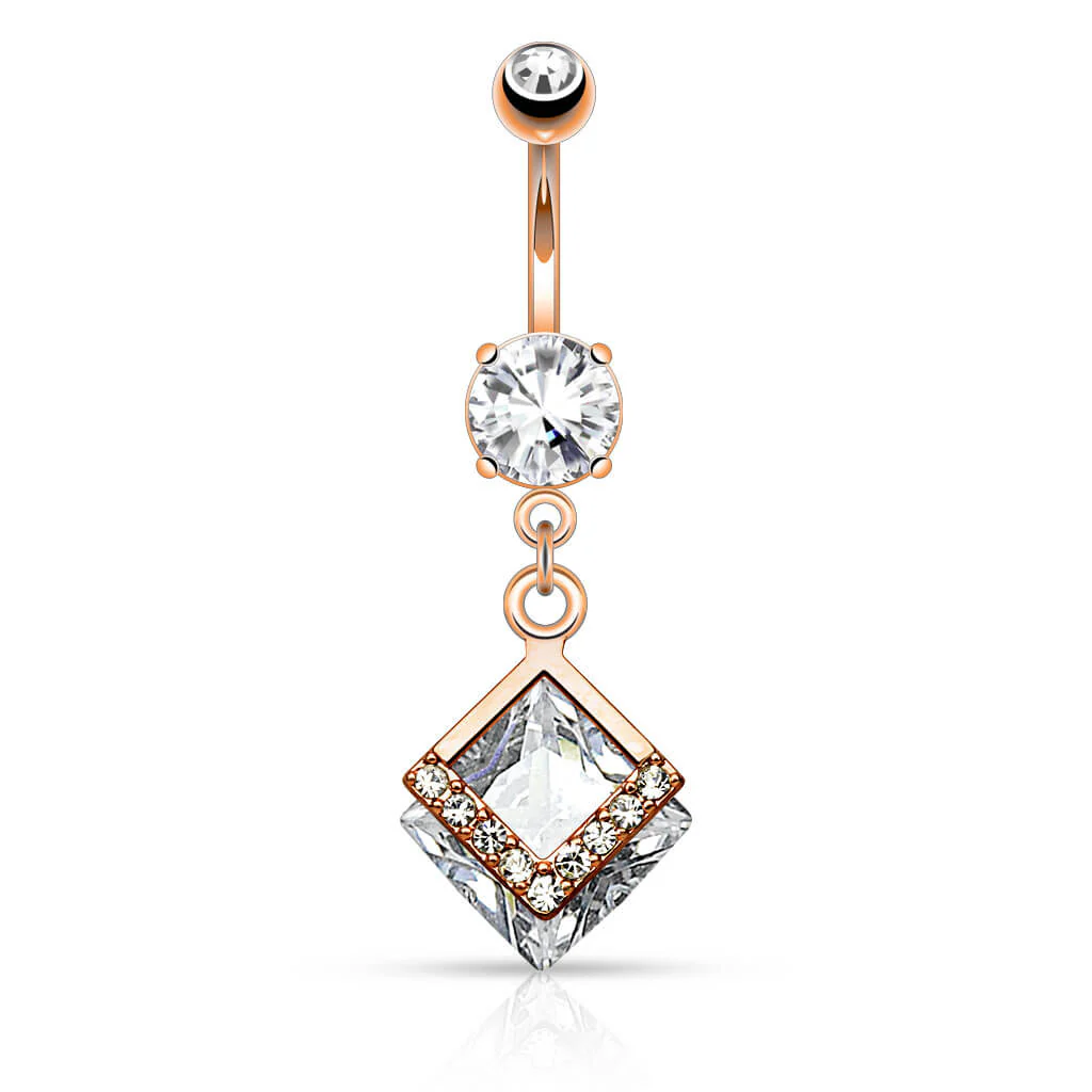 Bauchnabelpiercing Quadrat beweglich Zirkonia - Image 4