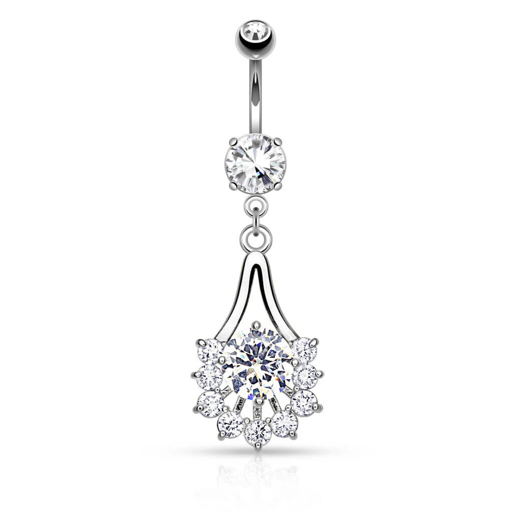 Bauchnabelpiercing Blume beweglich Zirkonia - Image 2
