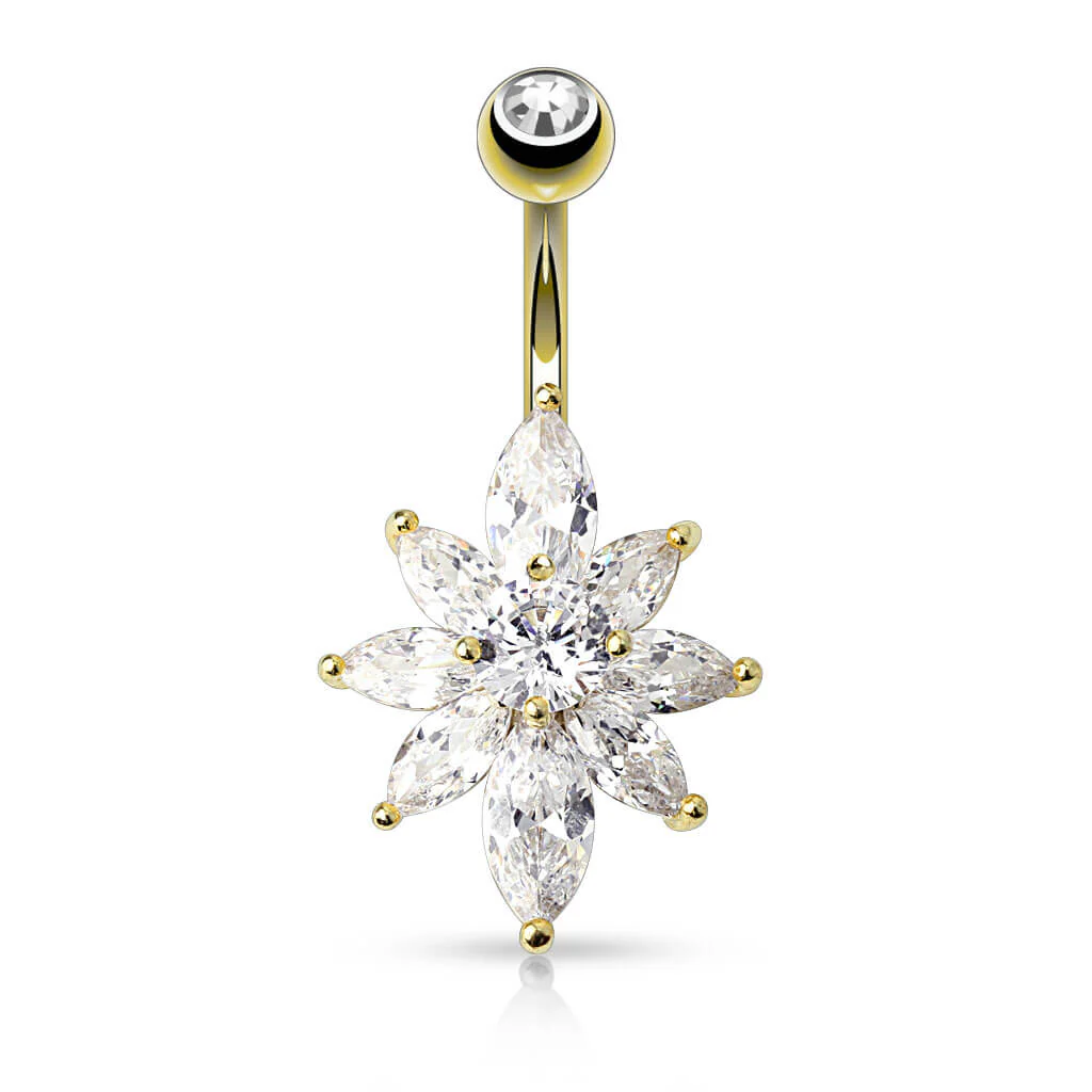 Bauchnabelpiercing Blume Zirkonia - Image 3