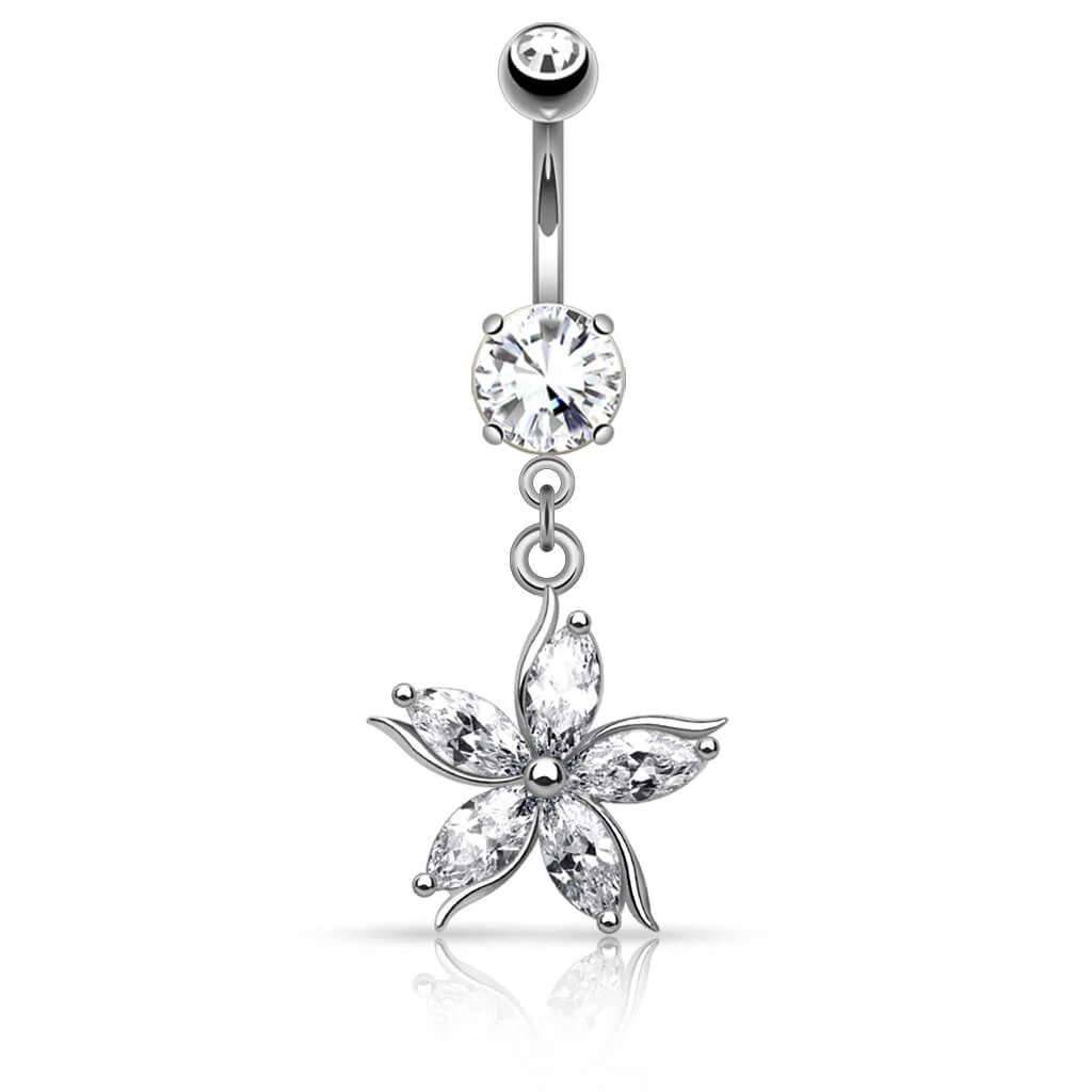 Bauchnabelpiercing Blume beweglich Zirkonia - Image 3