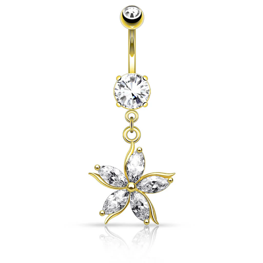 Bauchnabelpiercing Blume beweglich Zirkonia - Image 4