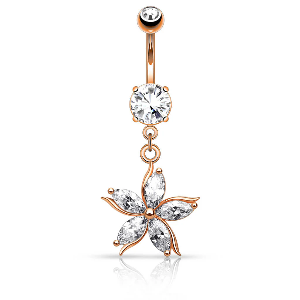 Bauchnabelpiercing Blume beweglich Zirkonia - Image 5