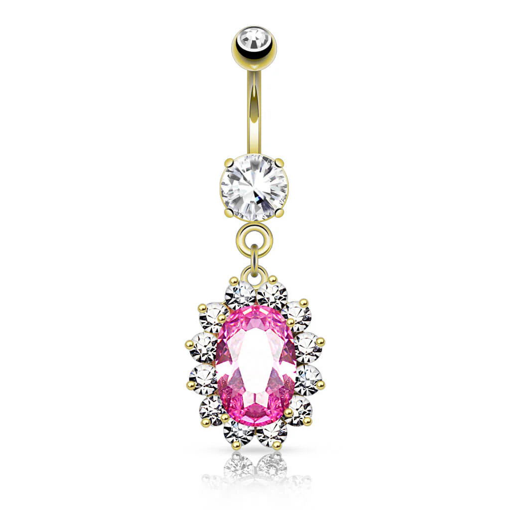 Bauchnabelpiercing Blume beweglich Zirkonia - Image 3
