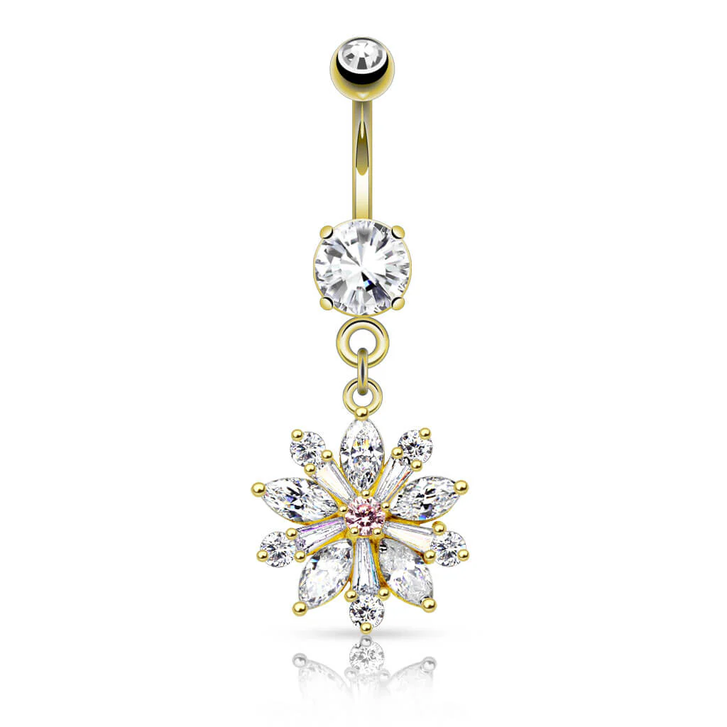 Bauchnabelpiercing Blume beweglich Zirkonia - Image 4