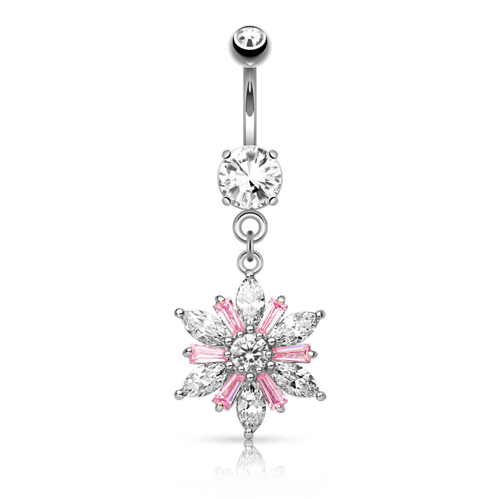 Bauchnabelpiercing Blume beweglich Zirkonia - Image 2