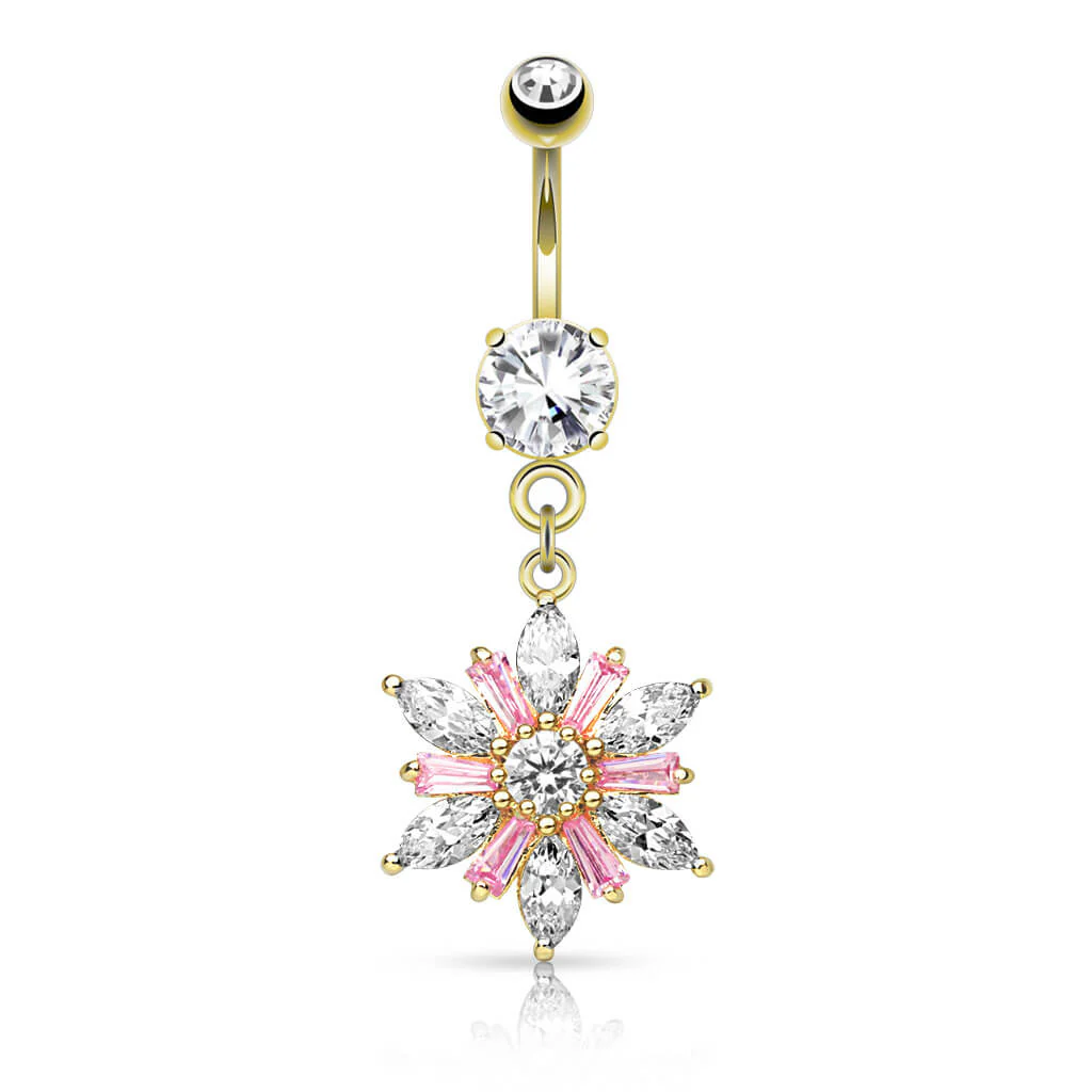 Bauchnabelpiercing Blume beweglich Zirkonia - Image 3