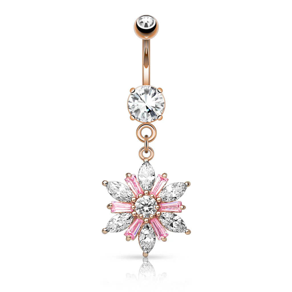 Bauchnabelpiercing Blume beweglich Zirkonia - Image 4