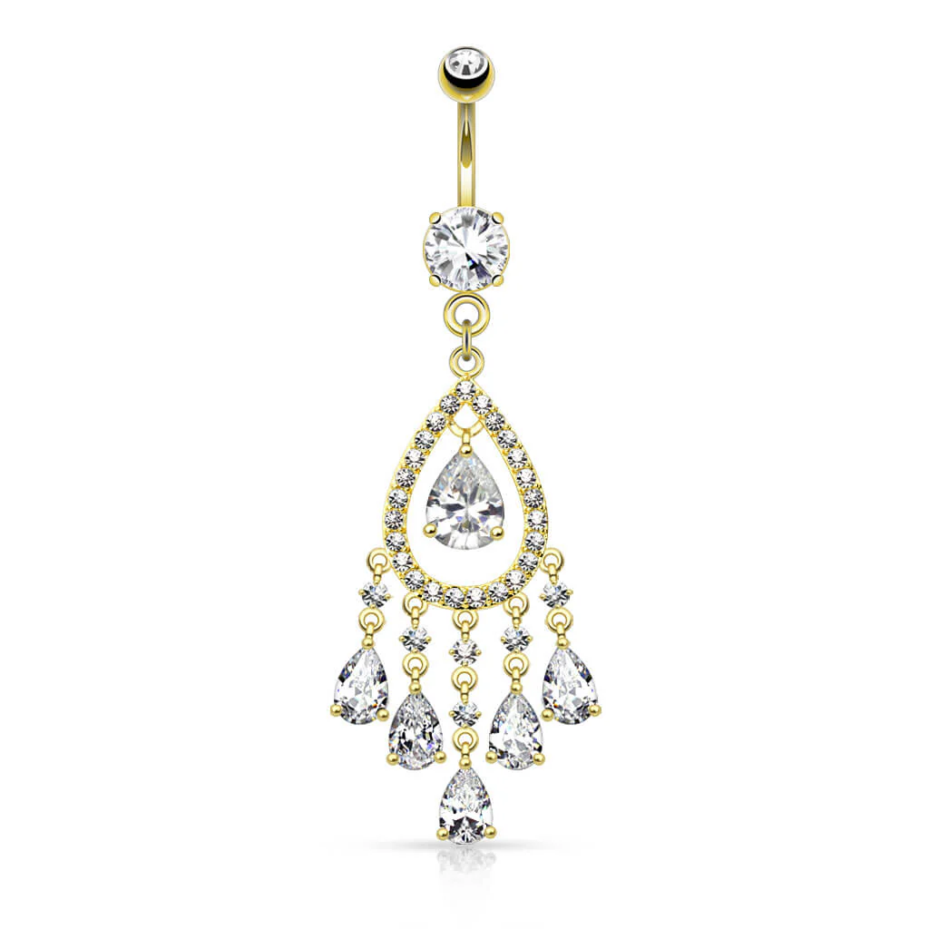 Bauchnabelpiercing Tropfen beweglich Zirkonia - Image 3