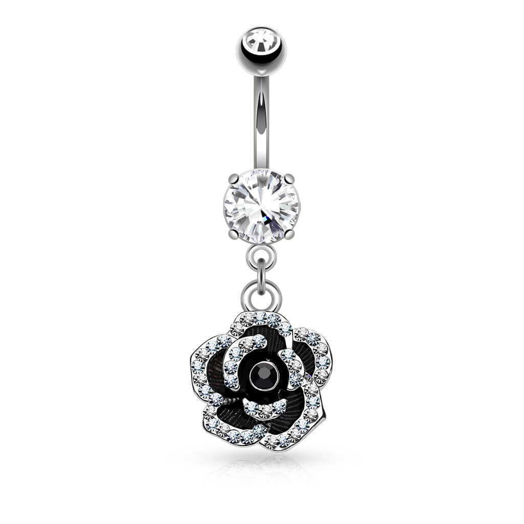 Bauchnabelpiercing Rose beweglich Zirkonia - Image 2