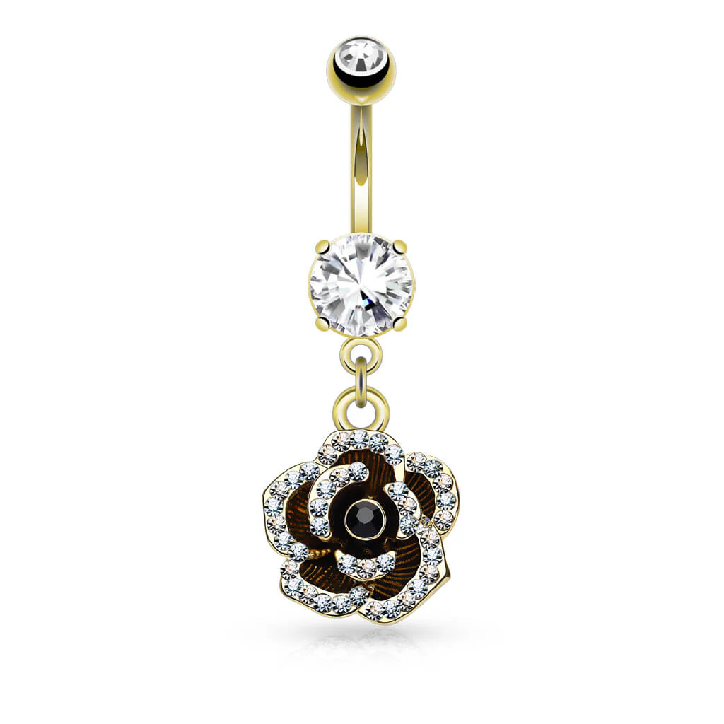 Bauchnabelpiercing Rose beweglich Zirkonia - Image 3