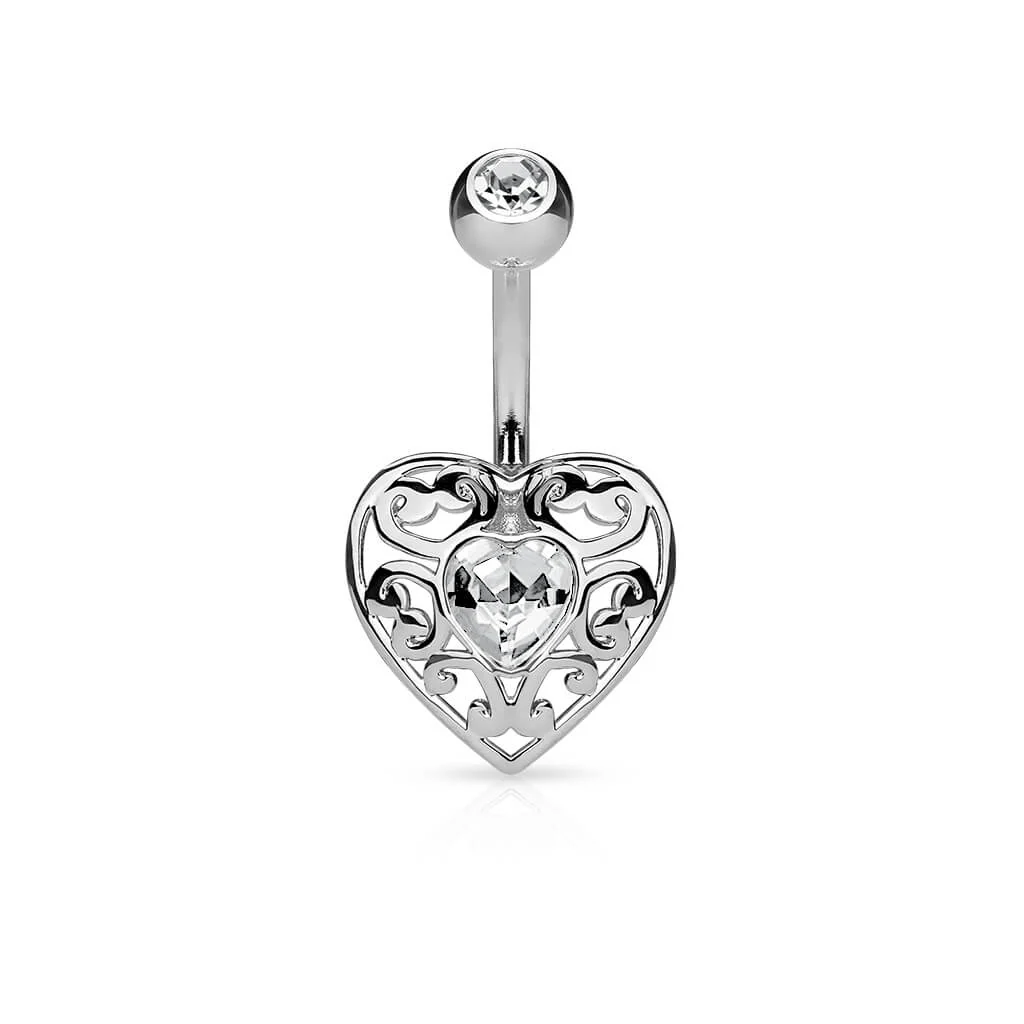 Bauchnabelpiercing Herz Zirkonia - Image 2