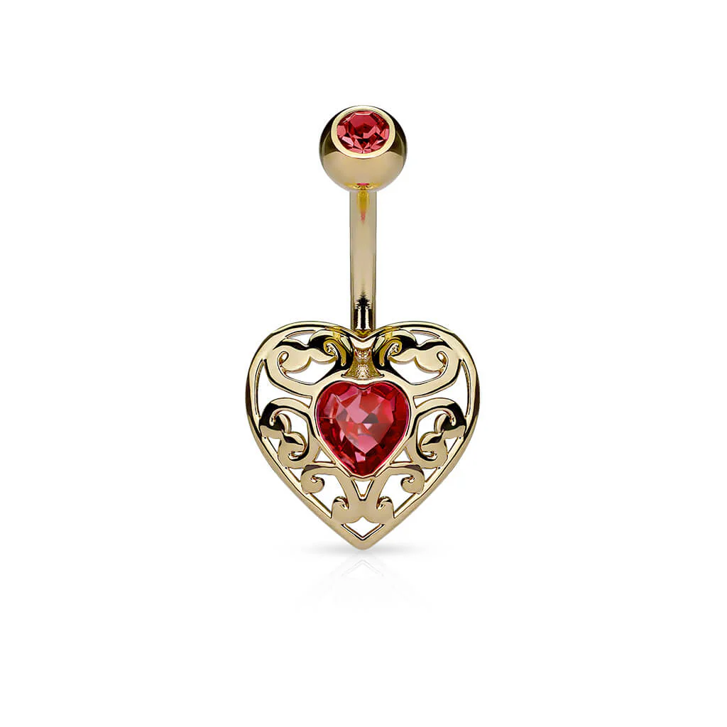 Bauchnabelpiercing Herz Zirkonia - Image 3