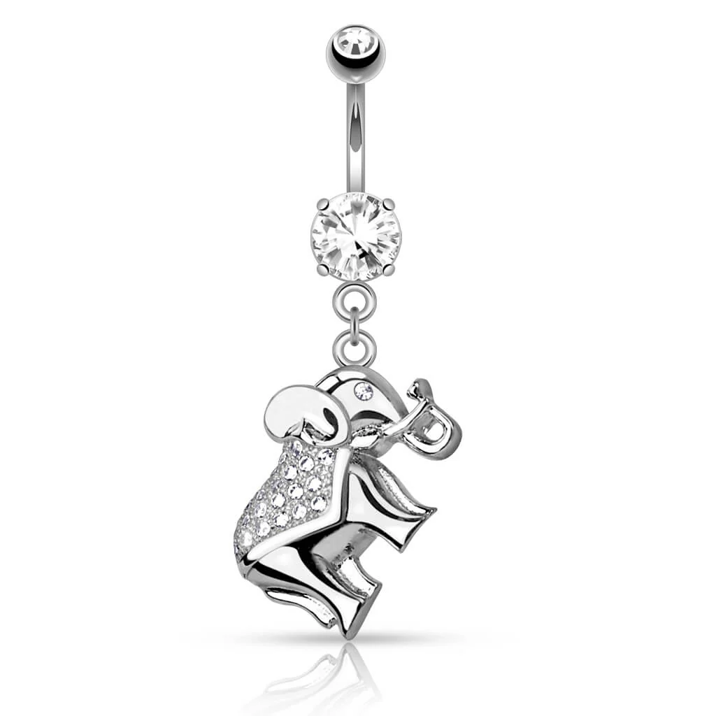 Bauchnabelpiercing Elefant beweglich Zirkonia - Image 2