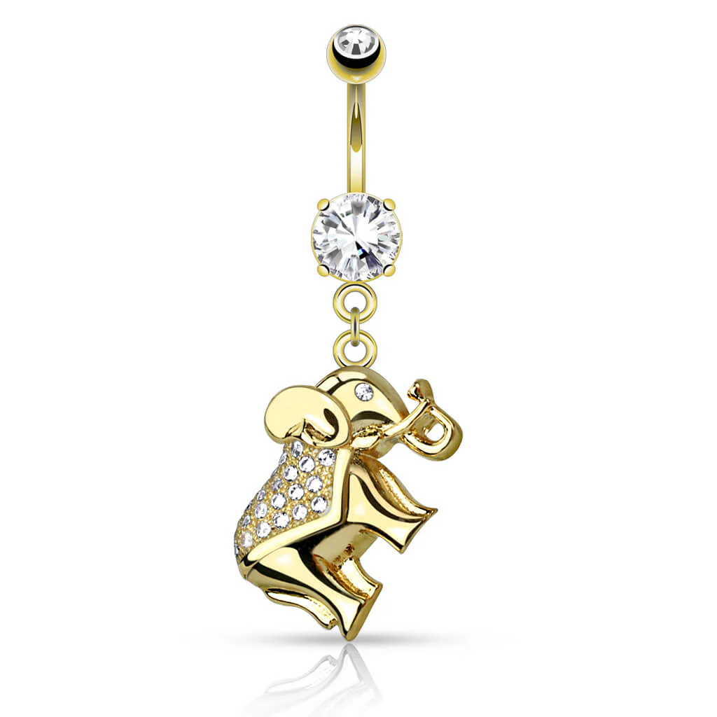 Bauchnabelpiercing Elefant beweglich Zirkonia - Image 3