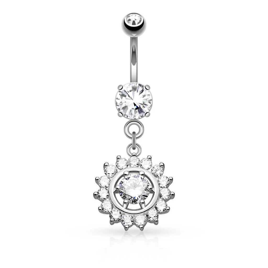 Bauchnabelpiercing Sonne beweglich Zirkonia - Image 2
