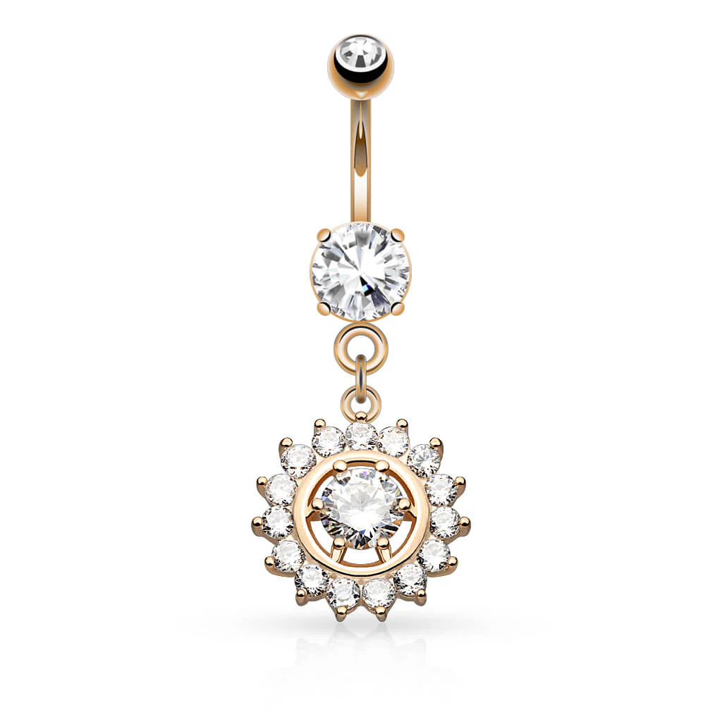 Bauchnabelpiercing Sonne beweglich Zirkonia - Image 4