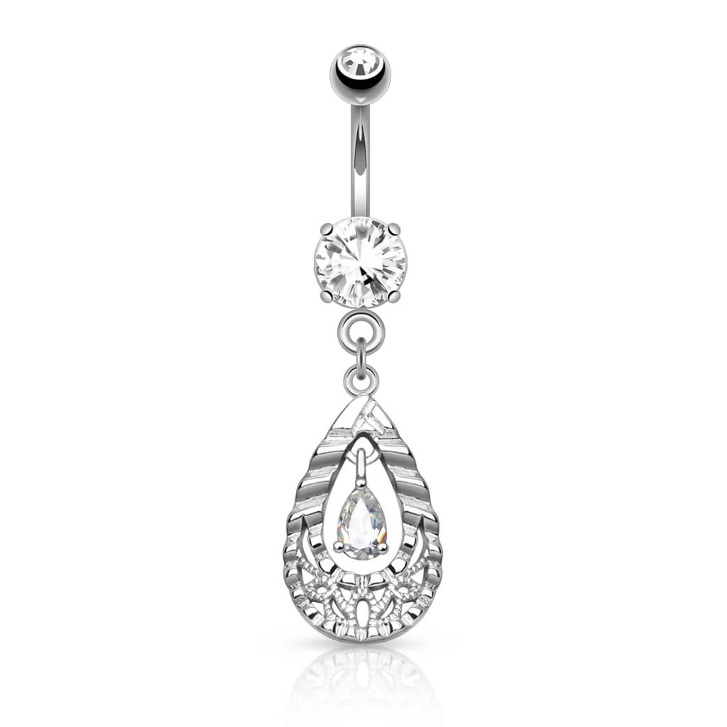 Bauchnabelpiercing Tropfen beweglich Zirkonia - Image 2
