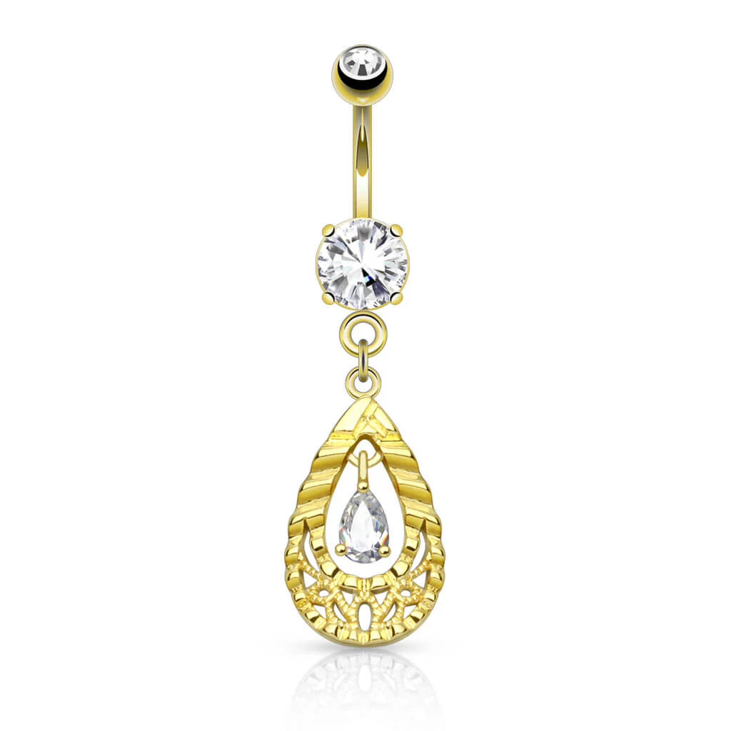 Bauchnabelpiercing Tropfen beweglich Zirkonia - Image 3