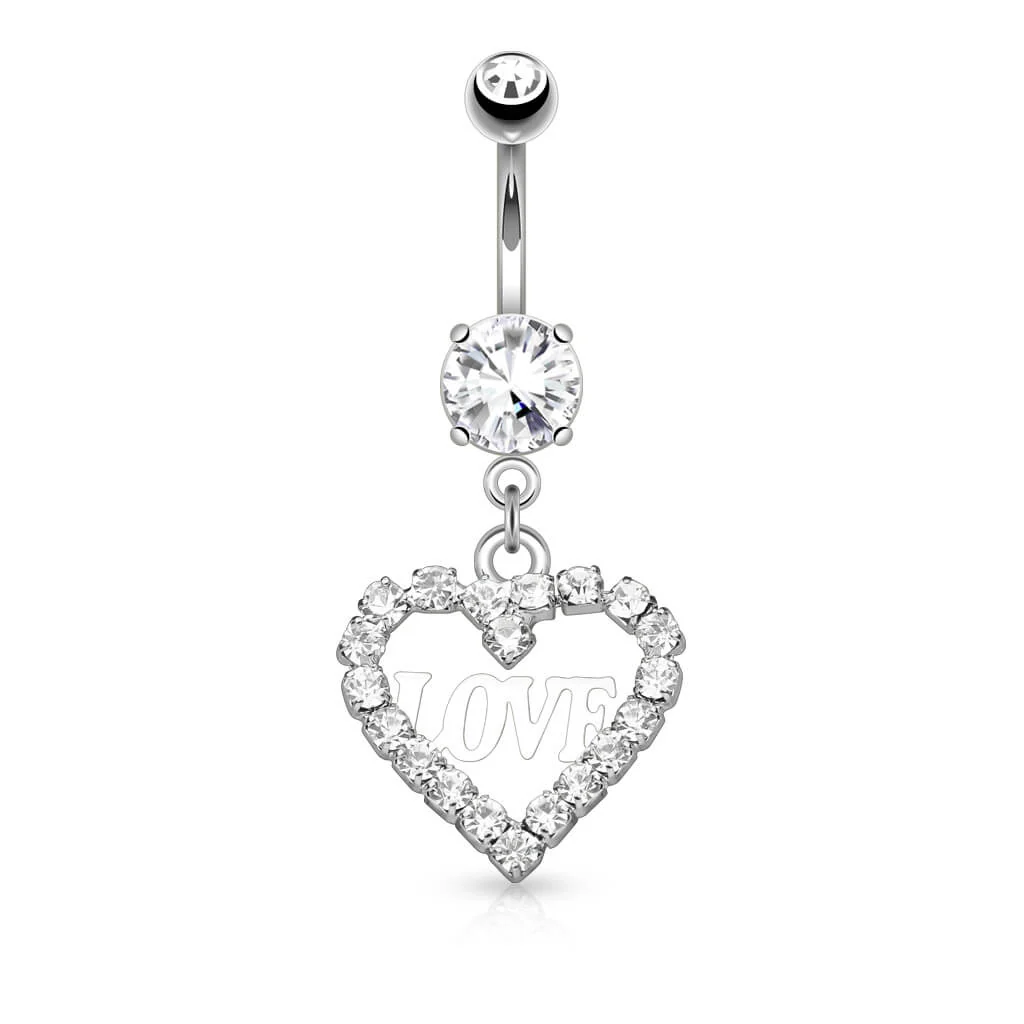 Bauchnabelpiercing Herz beweglich Zirkonia - Image 2