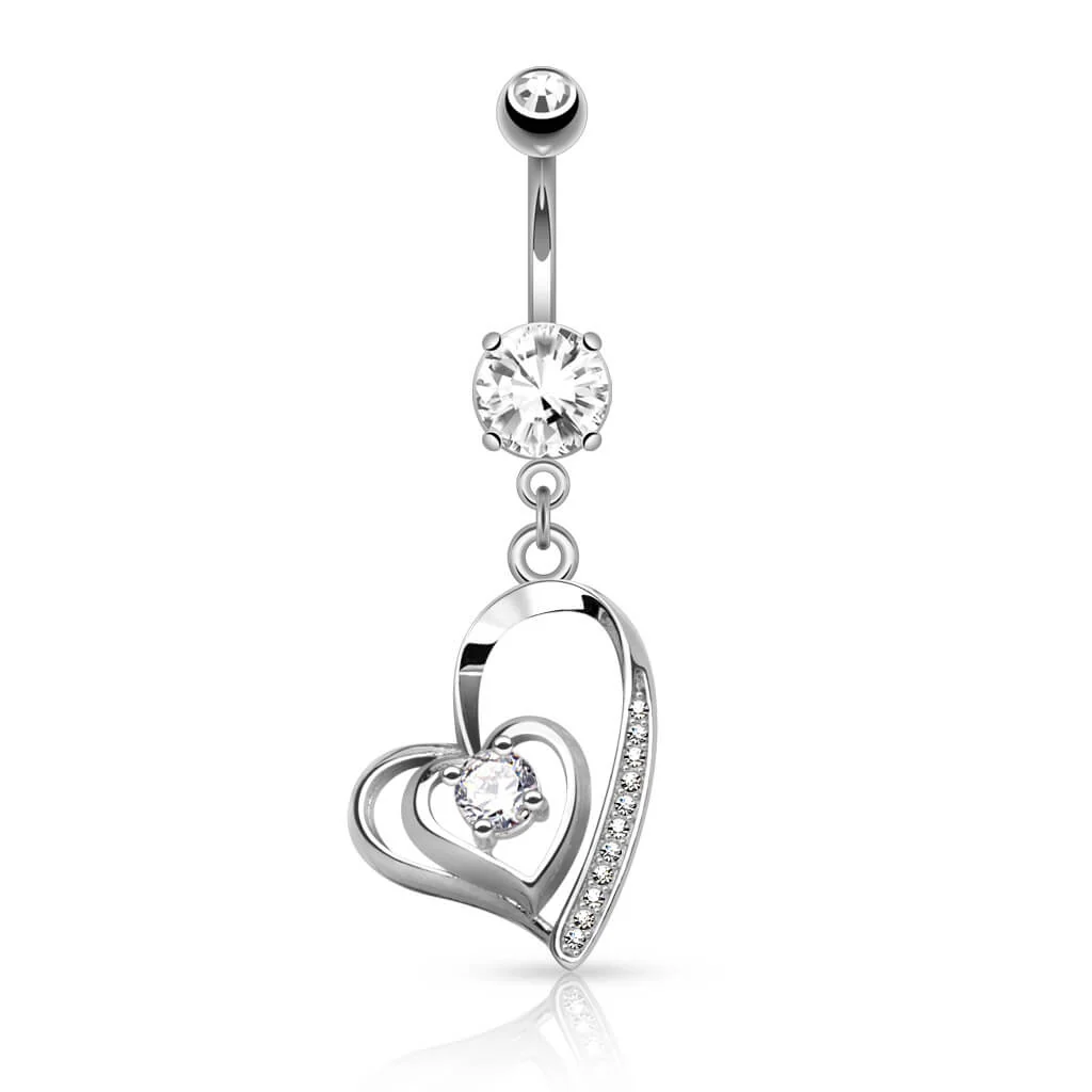 Bauchnabelpiercing Herz beweglich Zirkonia - Image 2