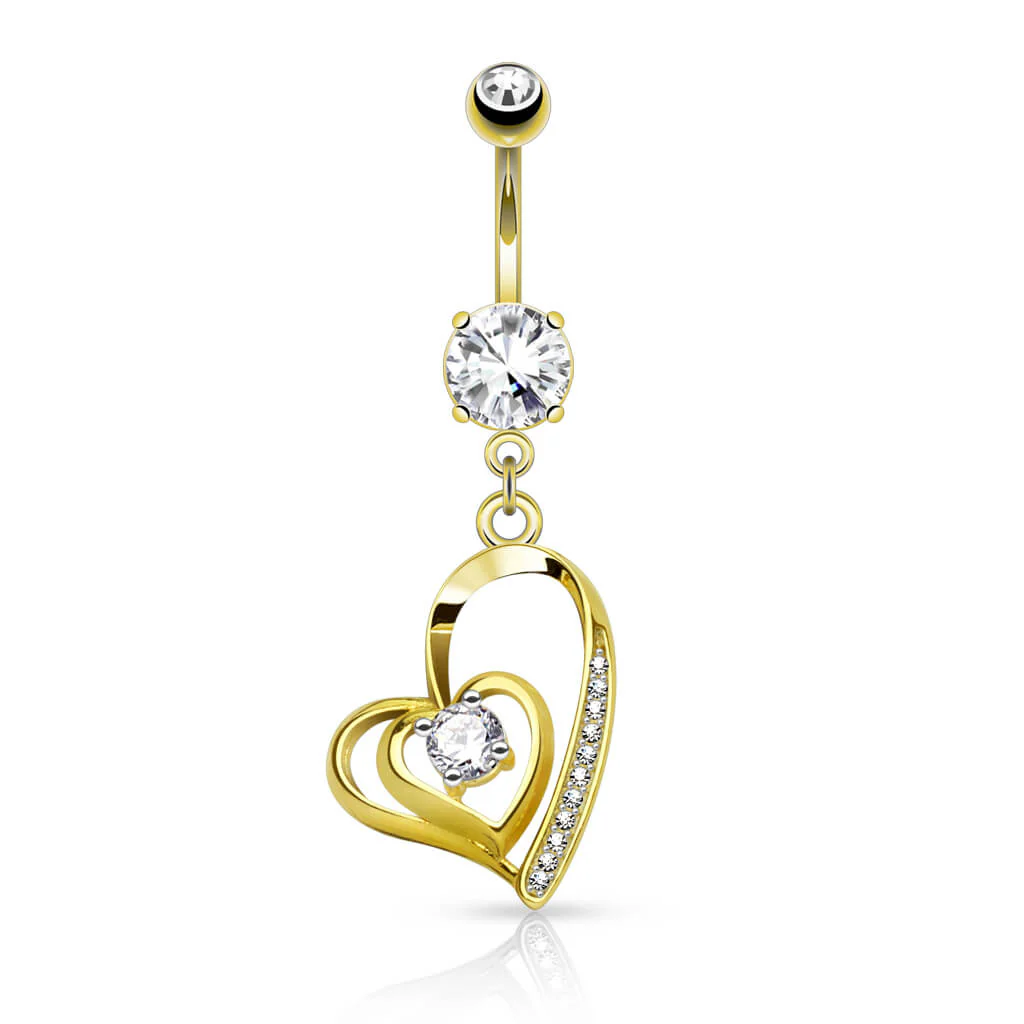Bauchnabelpiercing Herz beweglich Zirkonia - Image 3