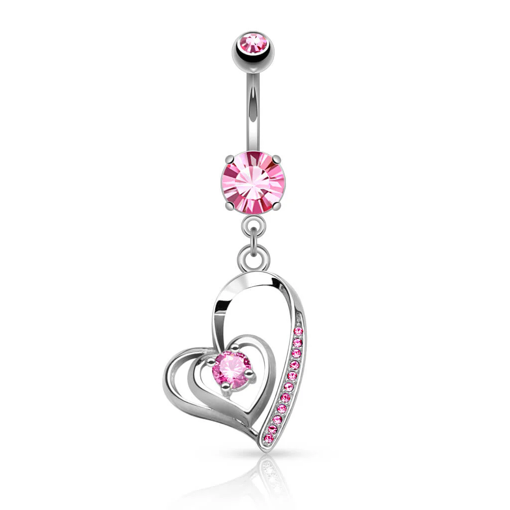 Bauchnabelpiercing Herz beweglich Zirkonia - Image 4