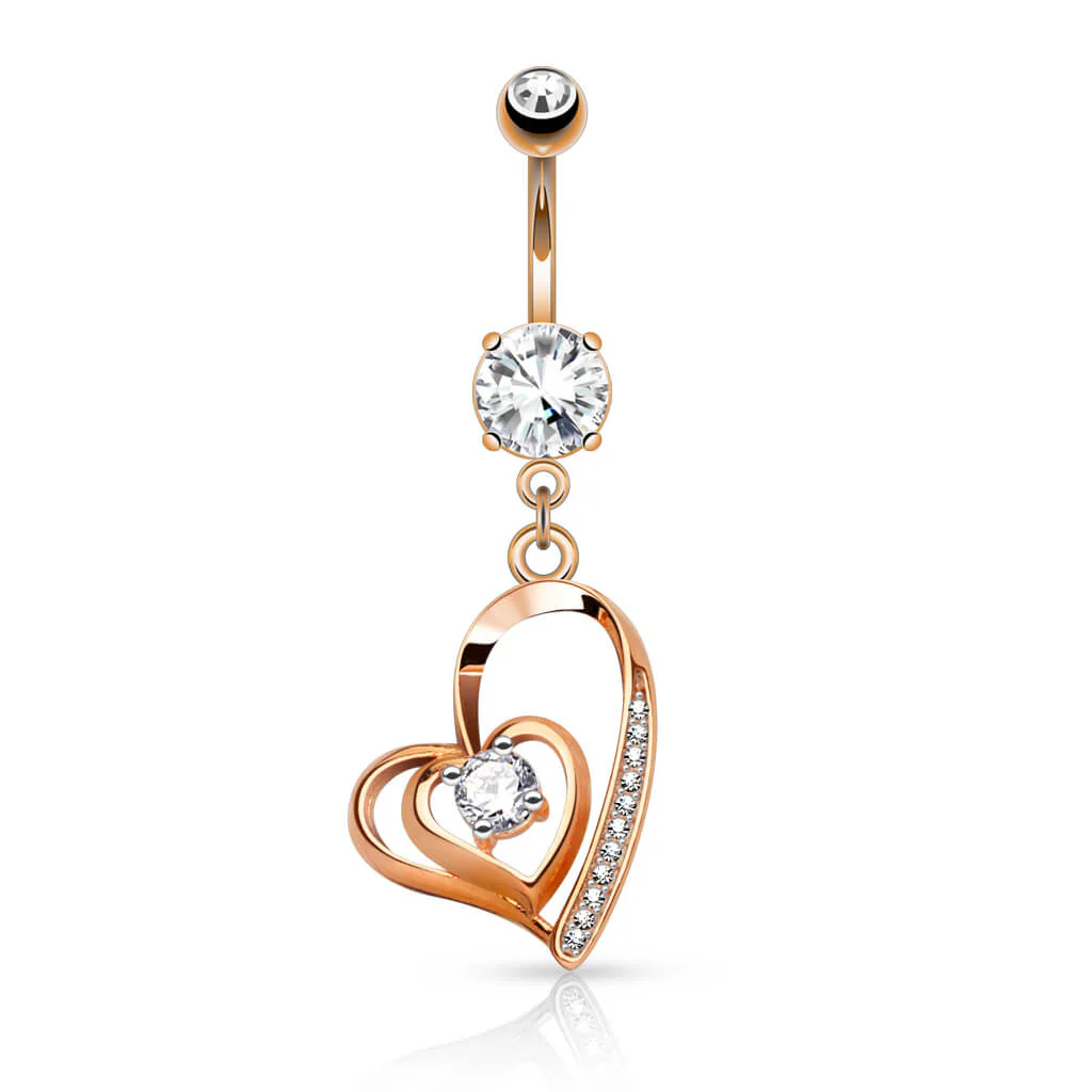 Bauchnabelpiercing Herz beweglich Zirkonia - Image 5