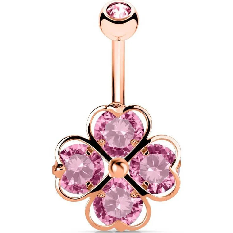 Bauchnabelpiercing Kleeblatt Zirkonia