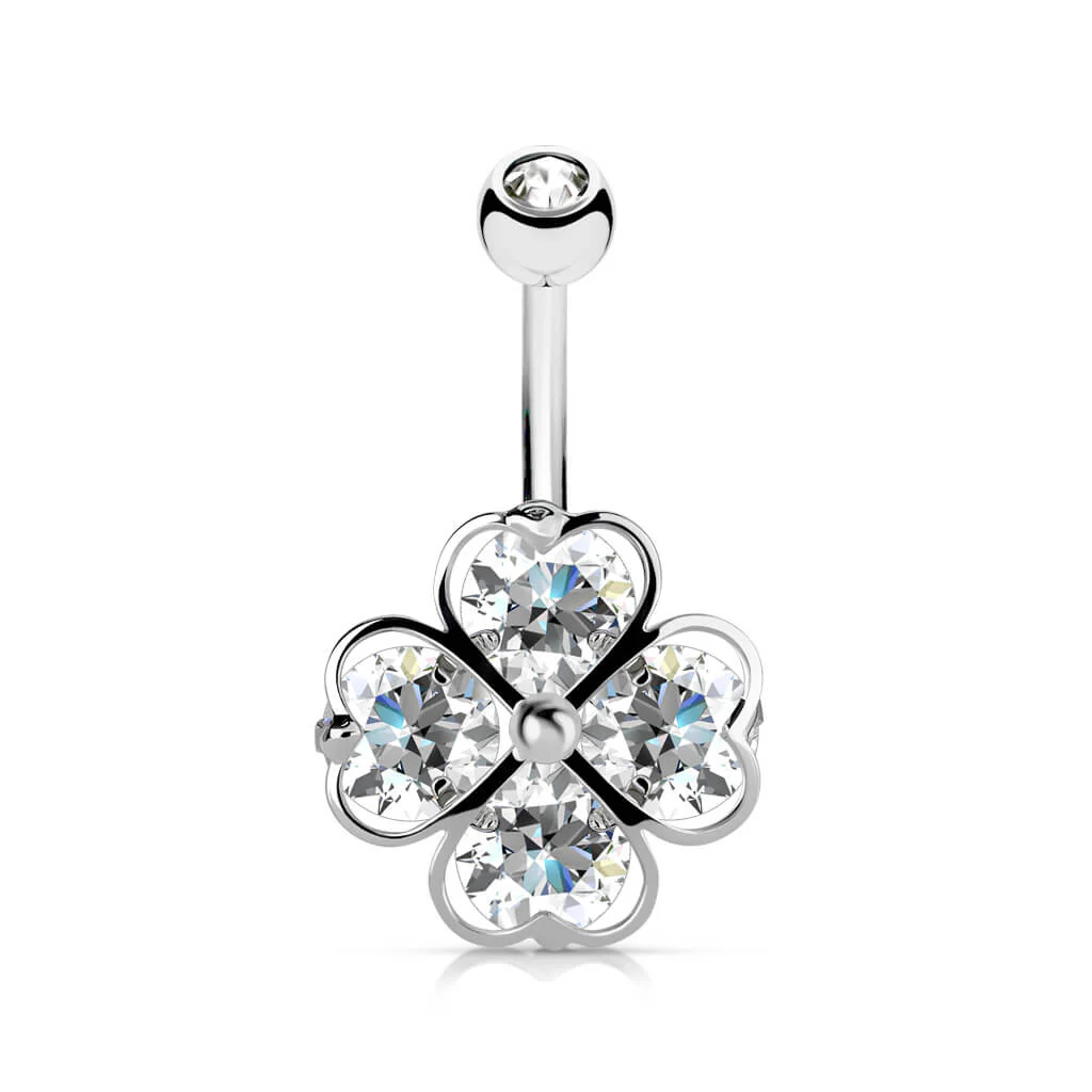 Bauchnabelpiercing Kleeblatt Zirkonia - Image 2