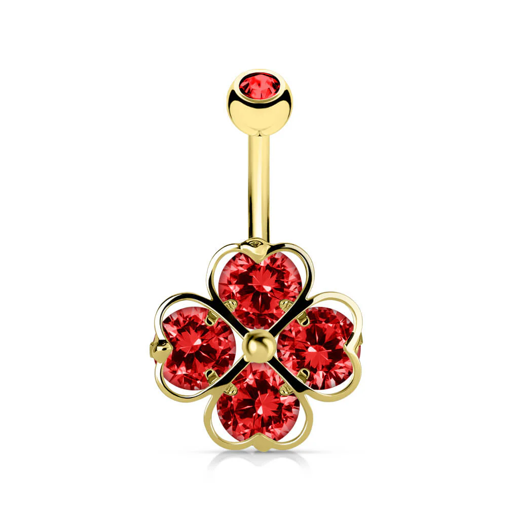 Bauchnabelpiercing Kleeblatt Zirkonia - Image 3