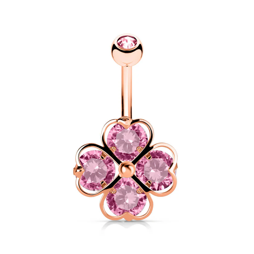 Bauchnabelpiercing Kleeblatt Zirkonia - Image 4