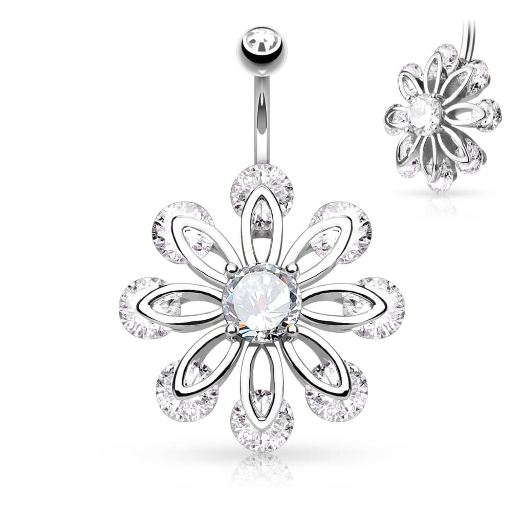 Bauchnabelpiercing Blume Zirkonia - Image 2
