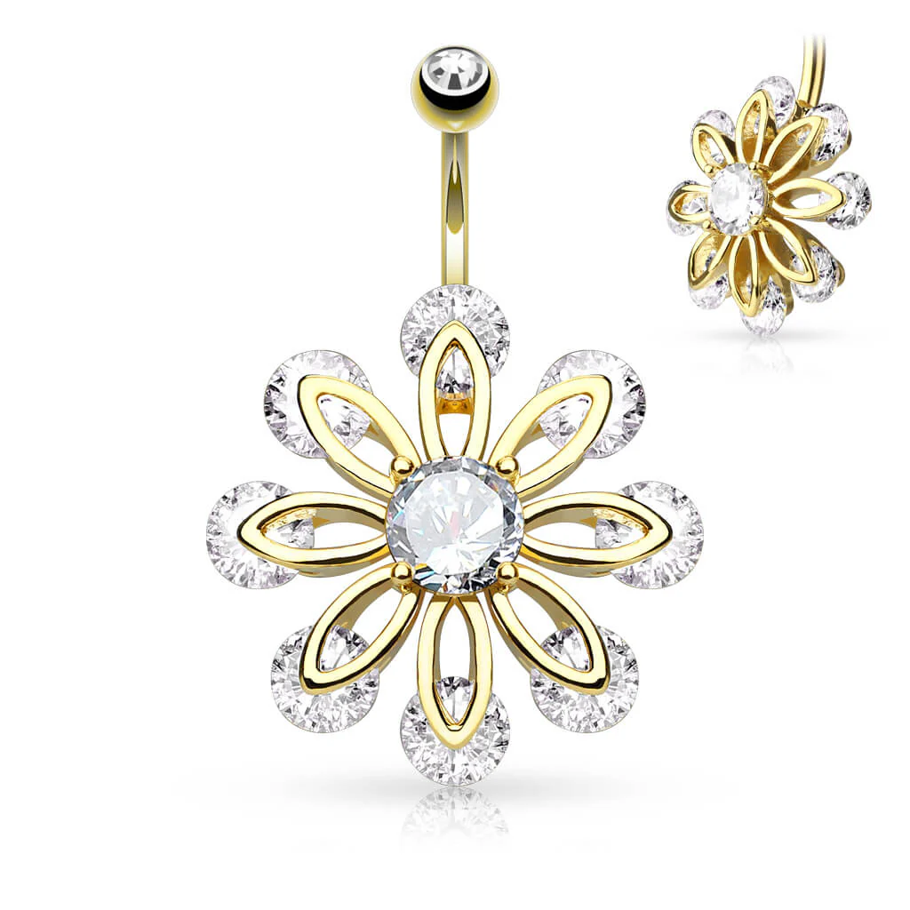Bauchnabelpiercing Blume Zirkonia - Image 3