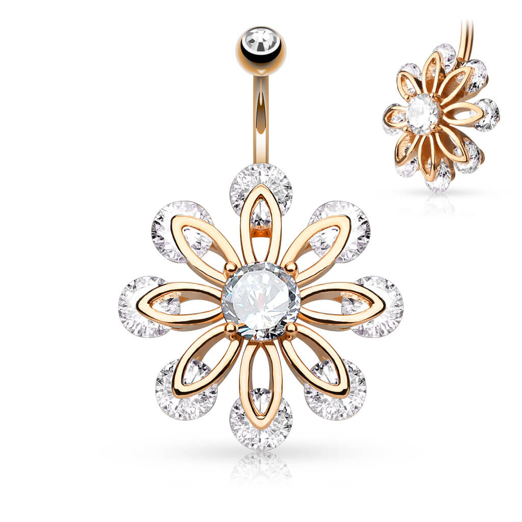 Bauchnabelpiercing Blume Zirkonia - Image 4
