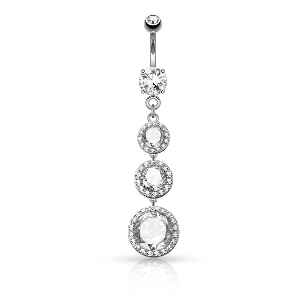 Bauchnabelpiercing Kugel beweglich 3 Zirkonia - Image 2