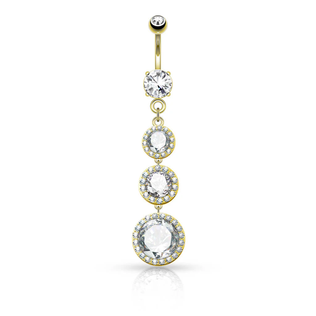 Bauchnabelpiercing Kugel beweglich 3 Zirkonia - Image 3