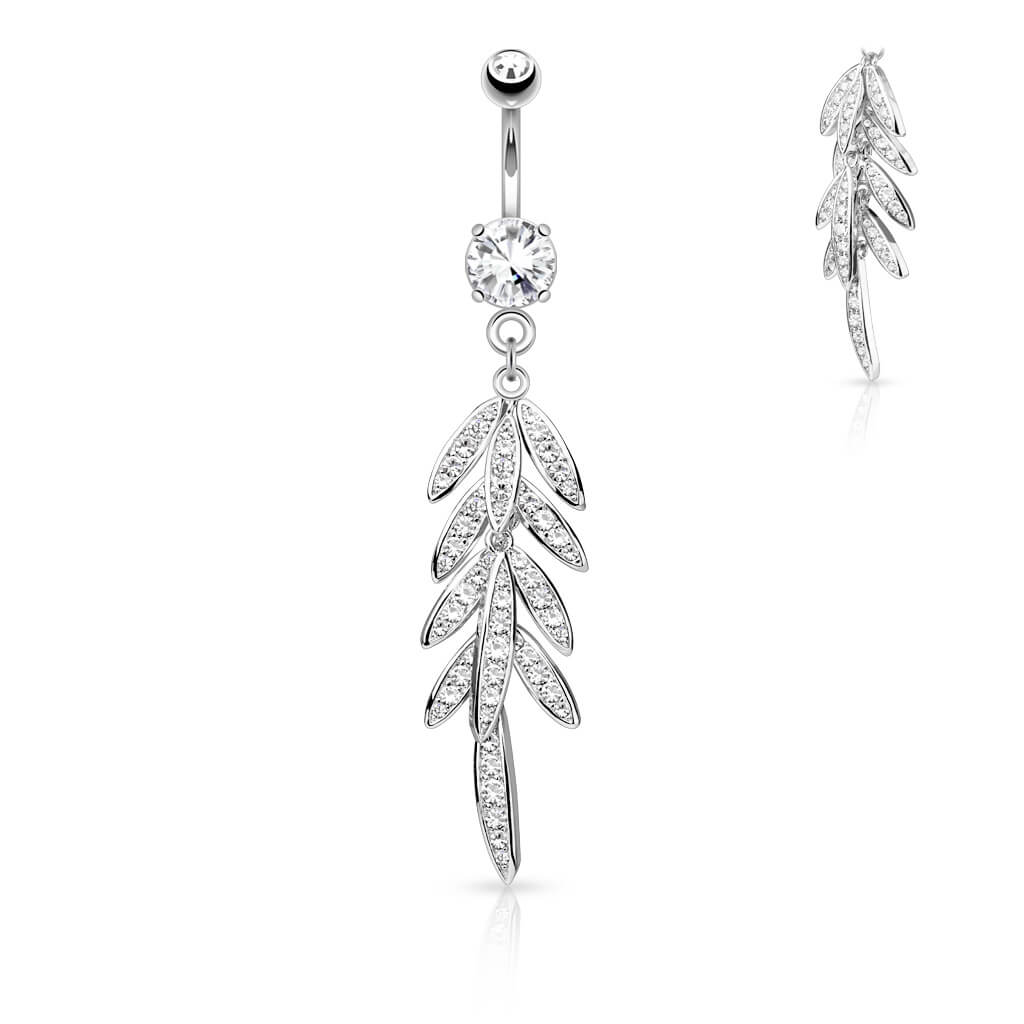 Bauchnabelpiercing Blätter beweglich Zirkonia - Image 2