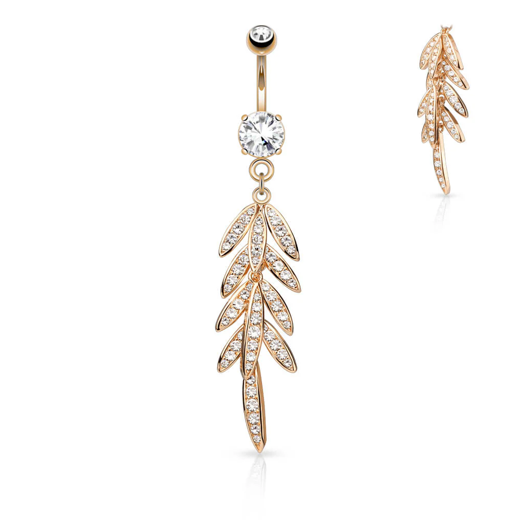 Bauchnabelpiercing Blätter beweglich Zirkonia - Image 4