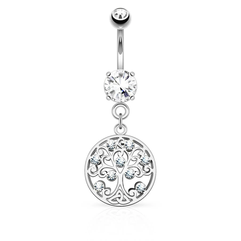 Bauchnabelpiercing Lebensbaum beweglich Zirkonia - Image 2