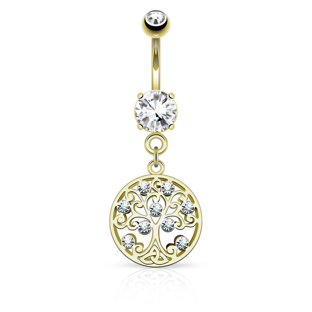 Bauchnabelpiercing Lebensbaum beweglich Zirkonia - Image 3