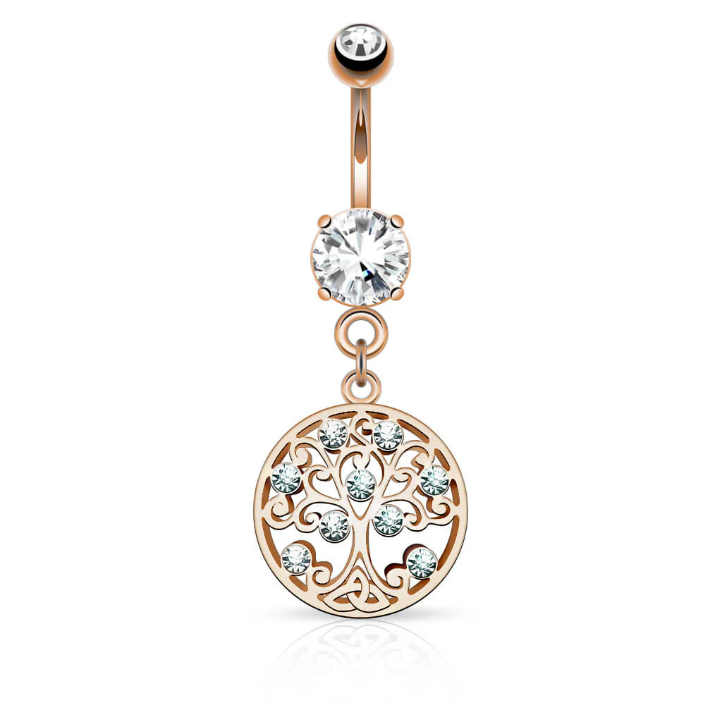 Bauchnabelpiercing Lebensbaum beweglich Zirkonia - Image 4