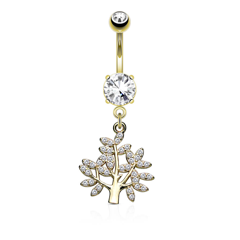 Bauchnabelpiercing Lebensbaum beweglich Zirkonia - Image 3