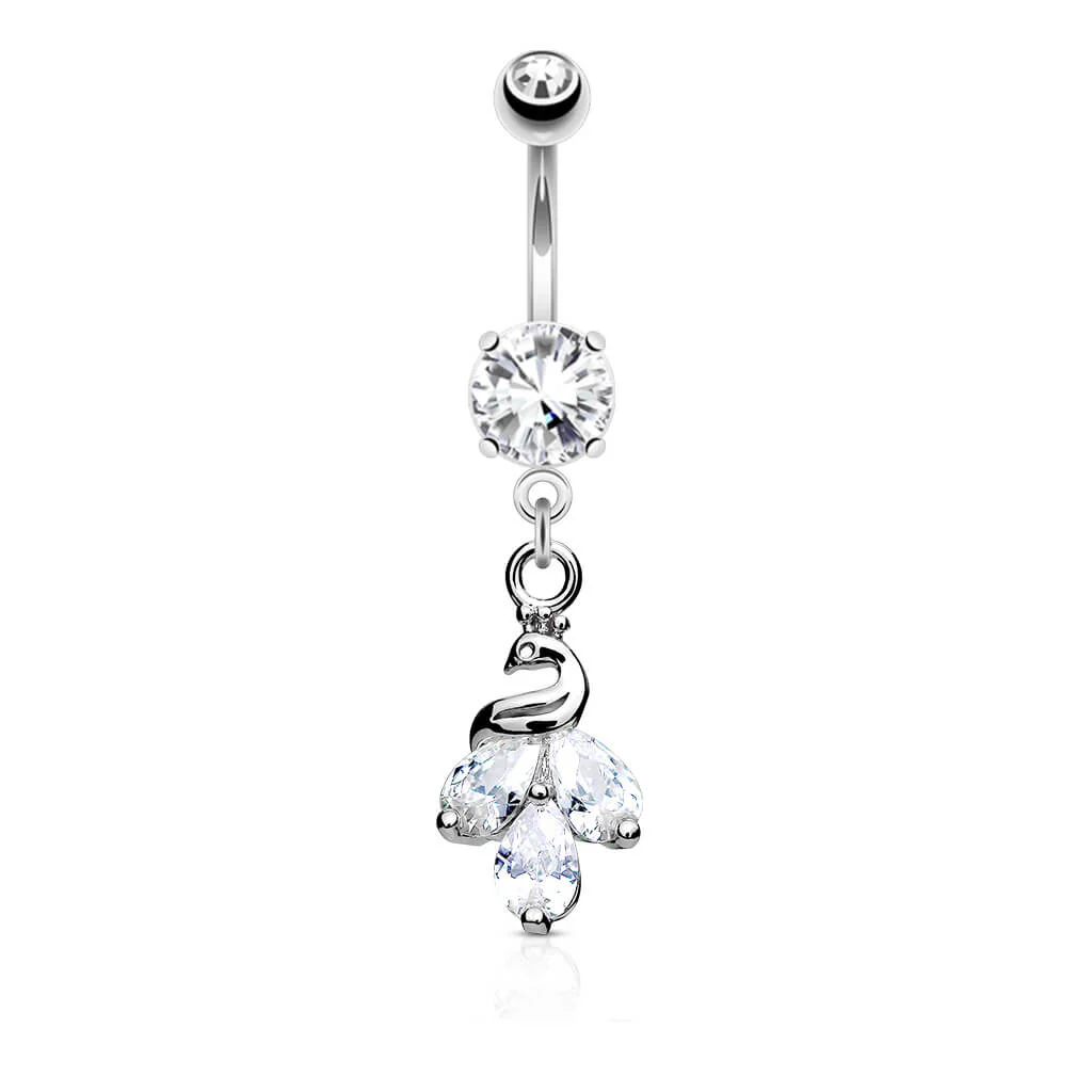 Bauchnabelpiercing Pfau beweglich Zirkonia - Image 2