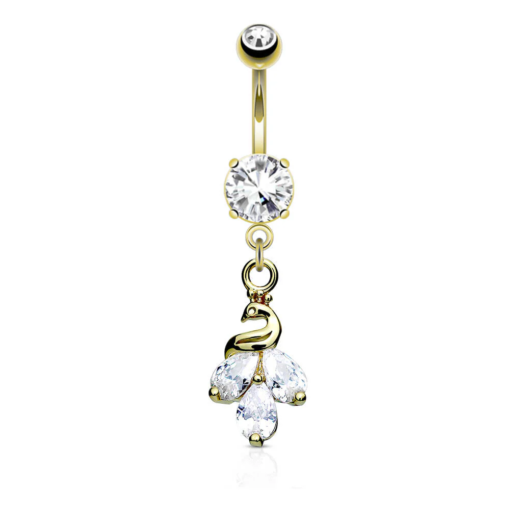 Bauchnabelpiercing Pfau beweglich Zirkonia - Image 3